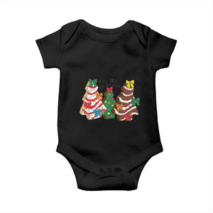 Christmas Cake Tree Bow Baby Onesie Tis The Season TS10 Black Print Your Wear