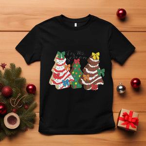 Christmas Cake Tree Bow T Shirt Tis The Season TS10 Black Print Your Wear