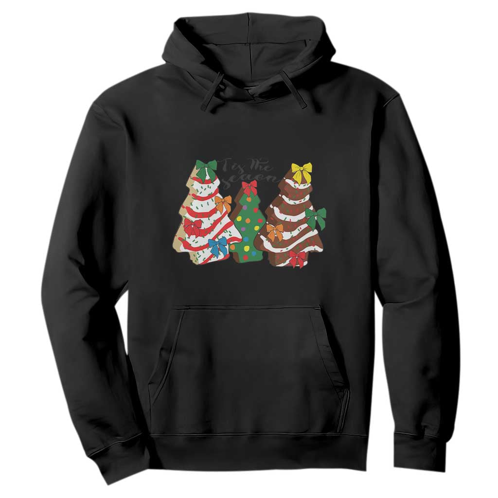 Christmas Cake Tree Bow Hoodie Tis The Season TS10 Black Print Your Wear