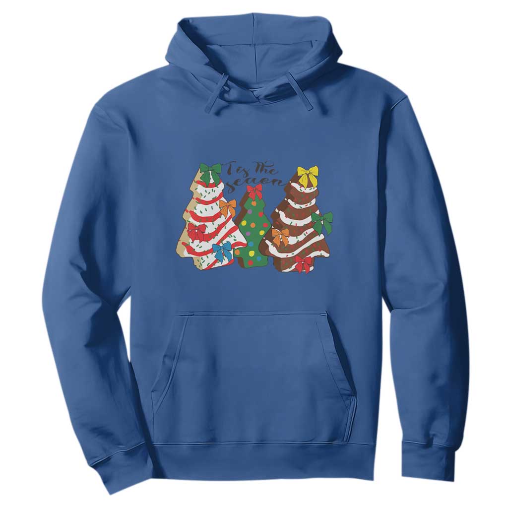 Christmas Cake Tree Bow Hoodie Tis The Season TS10 Royal Blue Print Your Wear