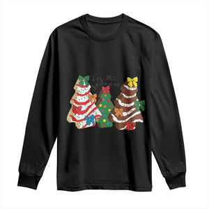 Christmas Cake Tree Bow Long Sleeve Shirt Tis The Season TS10 Black Print Your Wear