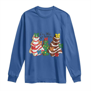 Christmas Cake Tree Bow Long Sleeve Shirt Tis The Season TS10 Royal Blue Print Your Wear