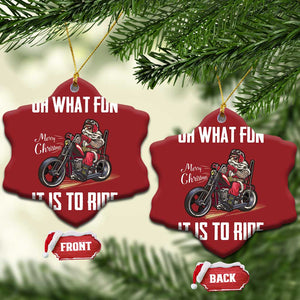 Funny Christmas Motorcycle Santa Christmas Ornament Oh What Fun It Is To Ride Motorbike Rider Xmas Gift TS10 Snow Flake Red Print Your Wear