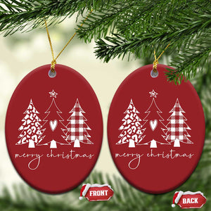 Merry & Bright Xmas Trees Christmas Ornament Chic Winter Cute Holiday Gift TS10 Oval Red Print Your Wear