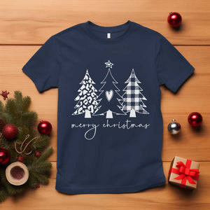 Merry & Bright Christmas Trees T Shirt Chic Winter Shirt Cute Holiday Tee Xmas Gift TS10 Navy Print Your Wear