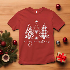 Merry & Bright Christmas Trees T Shirt Chic Winter Shirt Cute Holiday Tee Xmas Gift TS10 Red Print Your Wear