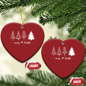 Merry & Bright Xmas Trees Christmas Ornament Holiday Winter Gift TS10 Heart Red Print Your Wear