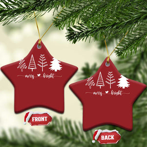 Merry & Bright Xmas Trees Christmas Ornament Holiday Winter Gift TS10 Star Red Print Your Wear