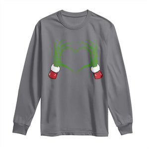 Christmas Skeleton Heart Hands Long Sleeve Shirt TS10 Charcoal Print Your Wear