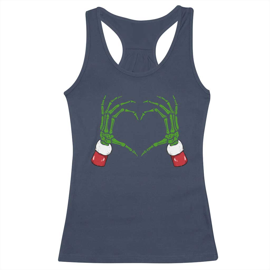 Christmas Skeleton Heart Hands Racerback Tank Top TS10 Navy Print Your Wear
