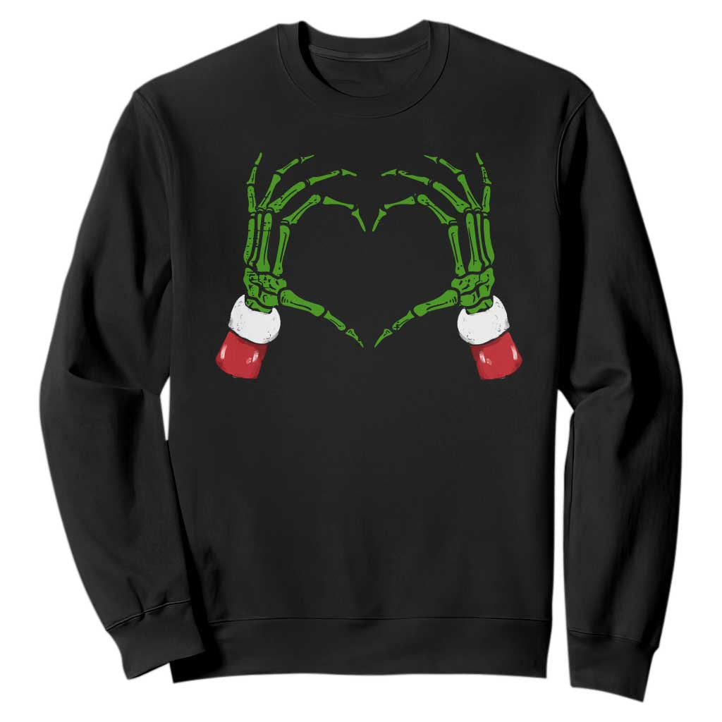 Christmas Skeleton Heart Hands Sweatshirt TS10 Black Print Your Wear