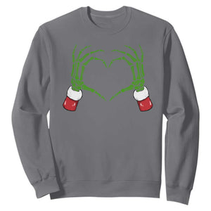 Christmas Skeleton Heart Hands Sweatshirt TS10 Charcoal Print Your Wear