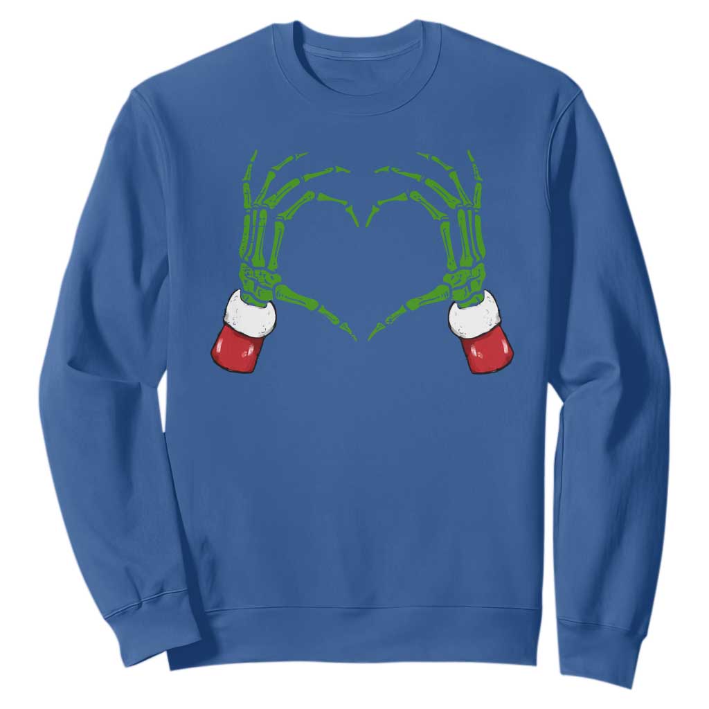 Christmas Skeleton Heart Hands Sweatshirt TS10 Royal Blue Print Your Wear
