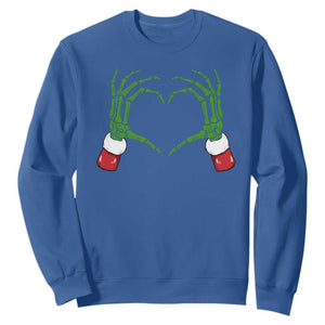 Christmas Skeleton Heart Hands Sweatshirt TS10 Royal Blue Print Your Wear