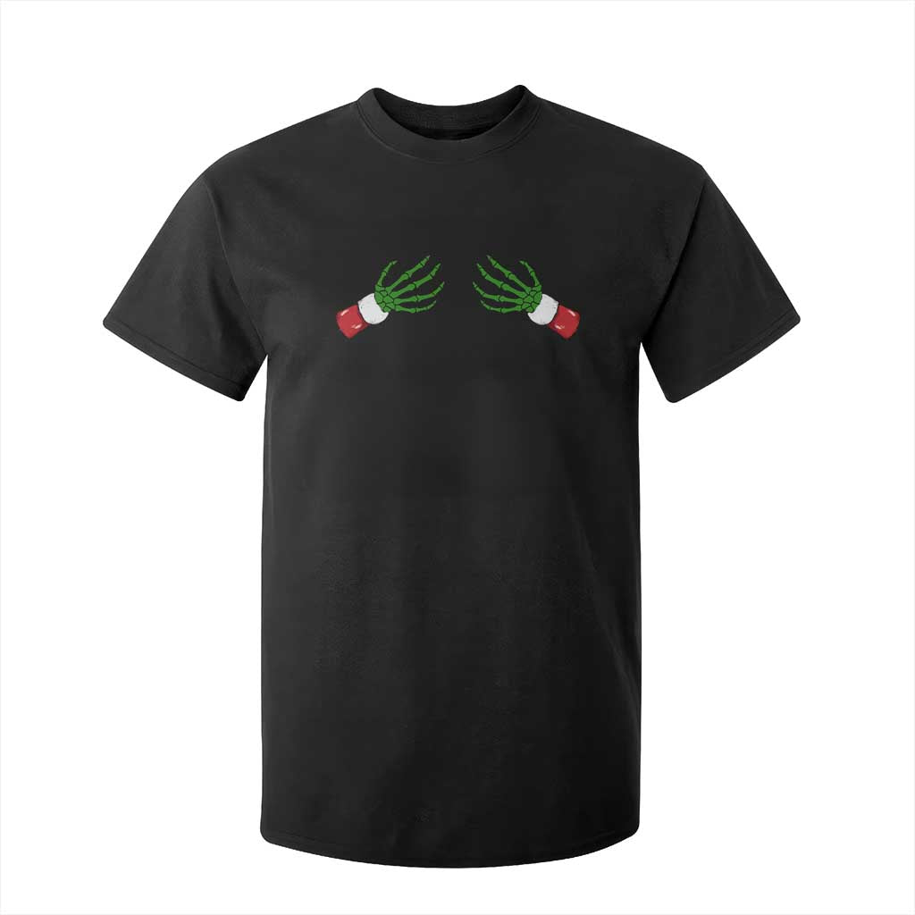 Funny Christmas T Shirt For Kid Women's Boob Skeleton Hand TS10 Black Print Your Wear