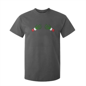 Funny Christmas T Shirt For Kid Women's Boob Skeleton Hand TS10 Dark Heather Print Your Wear