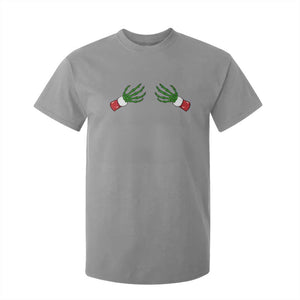 Funny Christmas T Shirt For Kid Women's Boob Skeleton Hand TS10 Sport Gray Print Your Wear