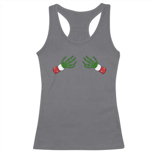 Funny Christmas Racerback Tank Top Women's Boob Skeleton Hand TS10 Charcoal Print Your Wear