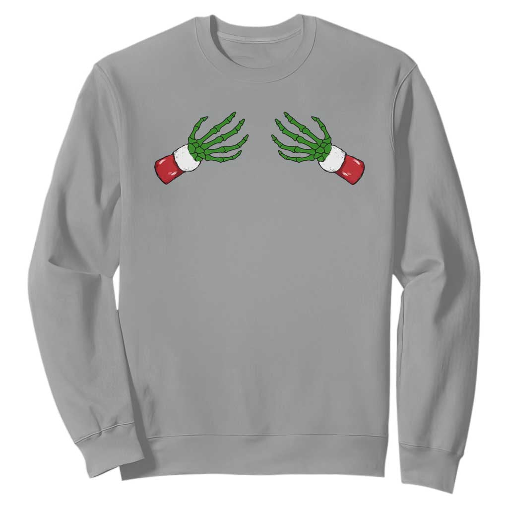 Funny Christmas Sweatshirt Women's Boob Skeleton Hand TS10 Sport Gray Print Your Wear