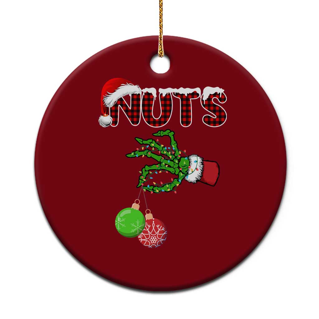 Funny Couples Christmas Ceramic Ornament Chest And Nuts Matching Holiday Skeleton Hand TS10 1pc Red Print Your Wear
