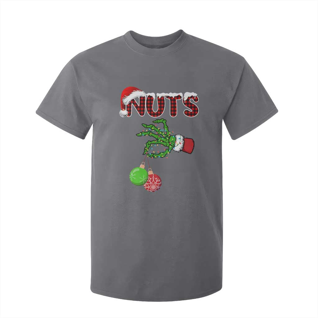Funny Couples Christmas T Shirt For Kid Chest And Nuts Matching Holiday Skeleton Hand TS10 Charcoal Print Your Wear