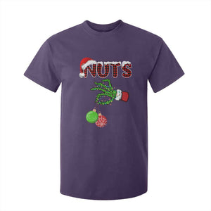 Funny Couples Christmas T Shirt For Kid Chest And Nuts Matching Holiday Skeleton Hand TS10 Purple Print Your Wear