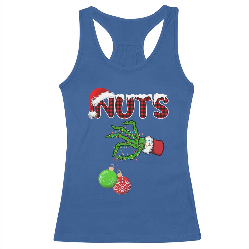 Funny Couples Christmas Racerback Tank Top Chest And Nuts Matching Holiday Skeleton Hand TS10 Royal Blue Print Your Wear