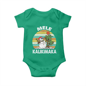 Vintage Cute Mele Kalikimaka Christmas Baby Onesie Funny Snowman Palm Tree Beach Tropical Xmas TS10 Irish Green Print Your Wear