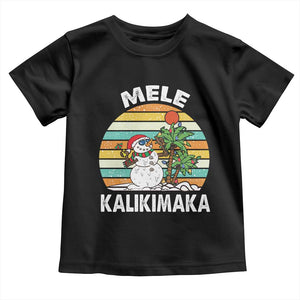 Vintage Cute Mele Kalikimaka Christmas Baby Shirt Funny Snowman Palm Tree Beach Tropical Xmas TS10 Black Print Your Wear