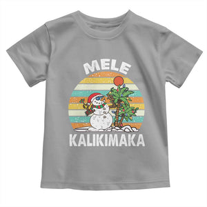 Vintage Cute Mele Kalikimaka Christmas Baby Shirt Funny Snowman Palm Tree Beach Tropical Xmas TS10 Sport Gray Print Your Wear