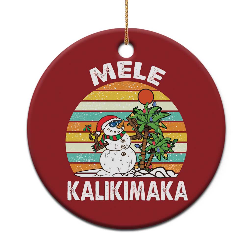 Vintage Cute Mele Kalikimaka Xmas Christmas Ornament Funny Snowman Palm Tree Beach Tropical Gift Family Holiday TS10 Print Your Wear