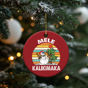 Vintage Cute Mele Kalikimaka Xmas Christmas Ornament Funny Snowman Palm Tree Beach Tropical Gift Family Holiday TS10 Print Your Wear