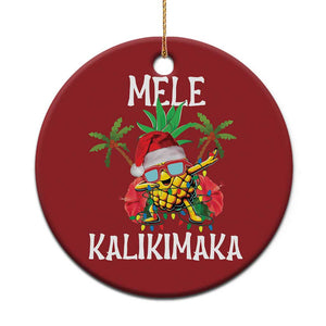 Hawaii Xmas Christmas Ornament Mele Kalikimaka Hawaiian Pineapple Xmas Lights Santa Hat TS10 Print Your Wear