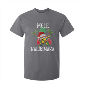 Hawaii Christmas T Shirt For Kid Mele Kalikimaka Hawaiian Pineapple Xmas Lights Santa Hat TS10 Charcoal Print Your Wear