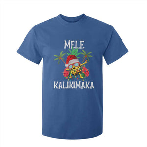 Hawaii Christmas T Shirt For Kid Mele Kalikimaka Hawaiian Pineapple Xmas Lights Santa Hat TS10 Royal Blue Print Your Wear