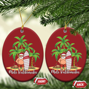 Mele Kalikimaka Hawaiian Christmas Christmas Ornament Hawaii Santa Xmas Beach Family Vacation TS10 Oval Red Print Your Wear