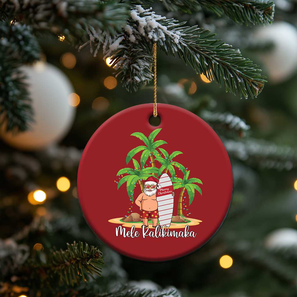 Mele Kalikimaka Hawaiian Christmas Christmas Ornament Hawaii Santa Xmas Beach Family Vacation TS10 Print Your Wear