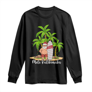 Mele Kalikimaka Hawaiian Christmas Long Sleeve Shirt Hawaii Santa Xmas Beach Family Vacation TS10 Black Print Your Wear