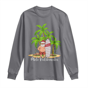 Mele Kalikimaka Hawaiian Christmas Long Sleeve Shirt Hawaii Santa Xmas Beach Family Vacation TS10 Charcoal Print Your Wear