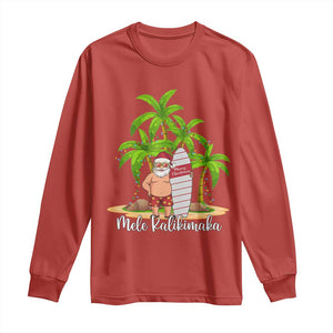 Mele Kalikimaka Hawaiian Christmas Long Sleeve Shirt Hawaii Santa Xmas Beach Family Vacation TS10 Red Print Your Wear