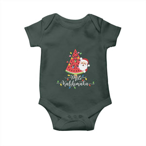 Mele Kalikimaka Hawaiian Christmas Santa Baby Onesie Watermelon Summer Tree Tropical Xmas TS10 Dark Forest Green Print Your Wear