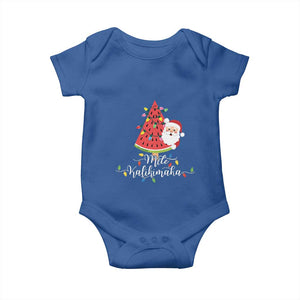 Mele Kalikimaka Hawaiian Christmas Santa Baby Onesie Watermelon Summer Tree Tropical Xmas TS10 Royal Blue Print Your Wear