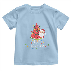 Mele Kalikimaka Hawaiian Christmas Santa Baby Shirt Watermelon Summer Tree Tropical Xmas TS10 Light Blue Print Your Wear