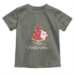 Mele Kalikimaka Hawaiian Christmas Santa Baby Shirt Watermelon Summer Tree Tropical Xmas TS10 Military Green Print Your Wear