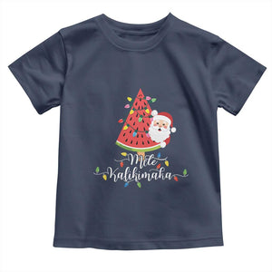 Mele Kalikimaka Hawaiian Christmas Santa Baby Shirt Watermelon Summer Tree Tropical Xmas TS10 Navy Print Your Wear