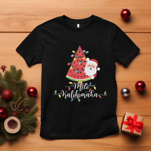 Mele Kalikimaka Hawaiian Christmas Santa T Shirt Watermelon Summer Tree Tropical Xmas TS10 Black Print Your Wear