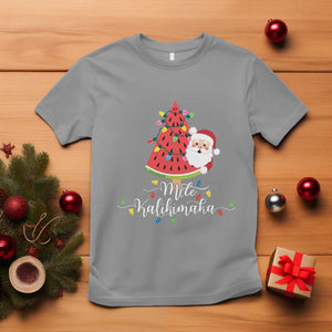 Mele Kalikimaka Hawaiian Christmas Santa T Shirt Watermelon Summer Tree Tropical Xmas TS10 Sport Gray Print Your Wear