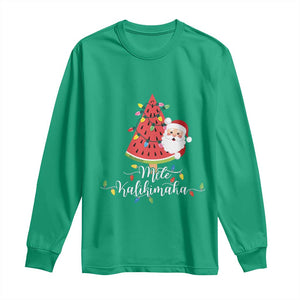 Mele Kalikimaka Hawaiian Christmas Santa Long Sleeve Shirt Watermelon Summer Tree Tropical Xmas TS10 Irish Green Print Your Wear