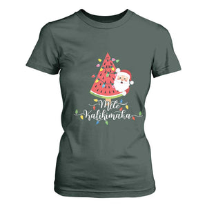 Mele Kalikimaka Hawaiian Christmas Santa T Shirt For Women Watermelon Summer Tree Tropical Xmas TS10 Dark Forest Green Print Your Wear