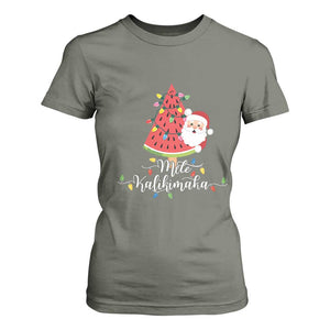 Mele Kalikimaka Hawaiian Christmas Santa T Shirt For Women Watermelon Summer Tree Tropical Xmas TS10 Military Green Print Your Wear